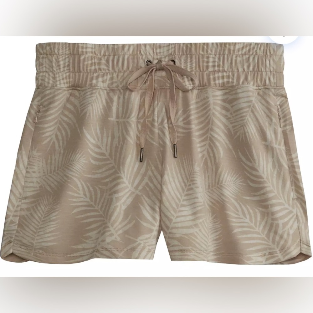 NNWT Freely Nikki Shorts Soft Flowy Adjustable Brown Rice / Star White Sz 2X